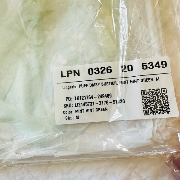 Savage X Fenty Mint Hint Green Puff Daisy Bustier - Picture 8 of 8